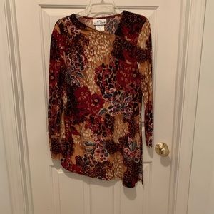 Print long sleeve tunic